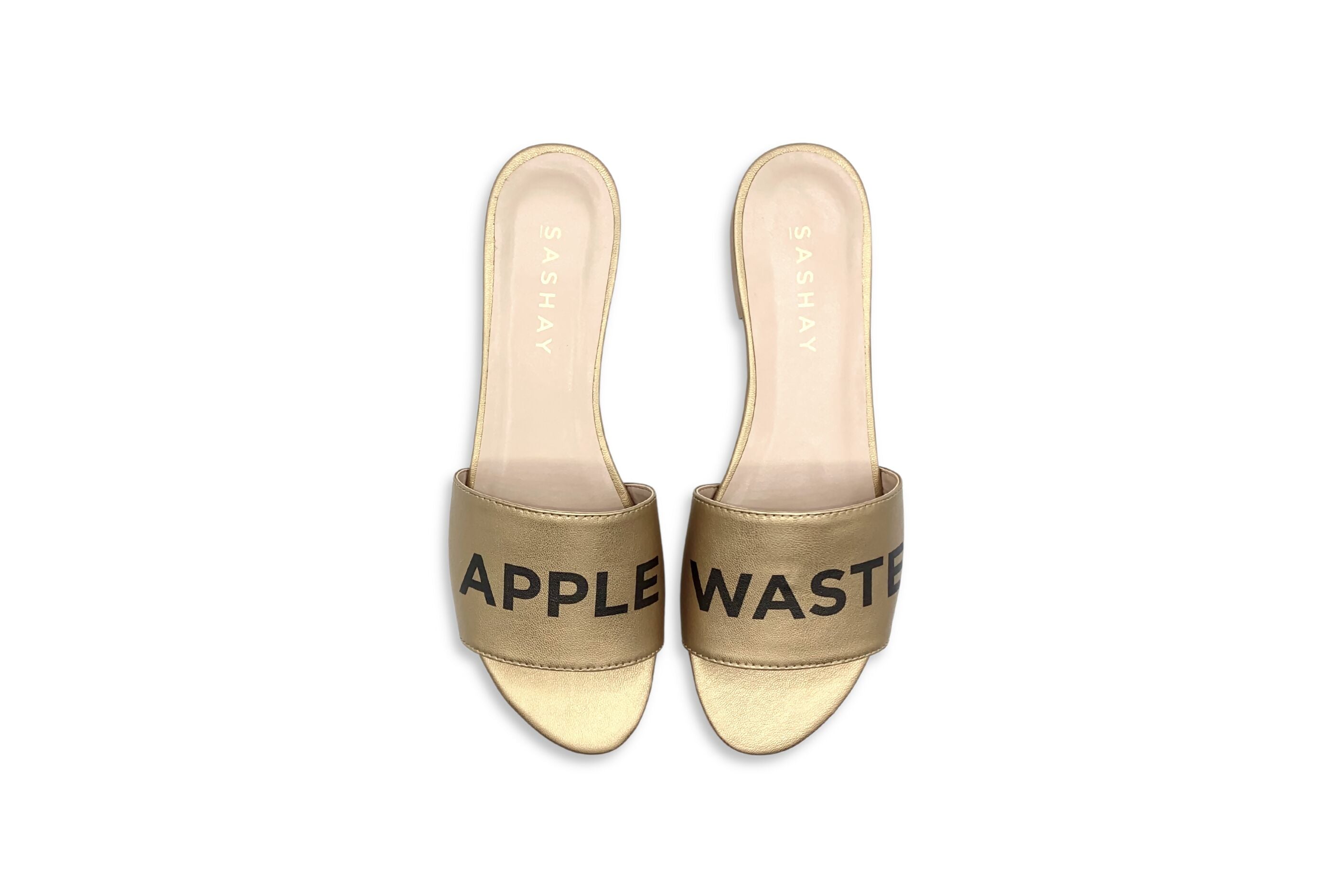 MULE APPLE WASTE Flat Sandal Apple Leather