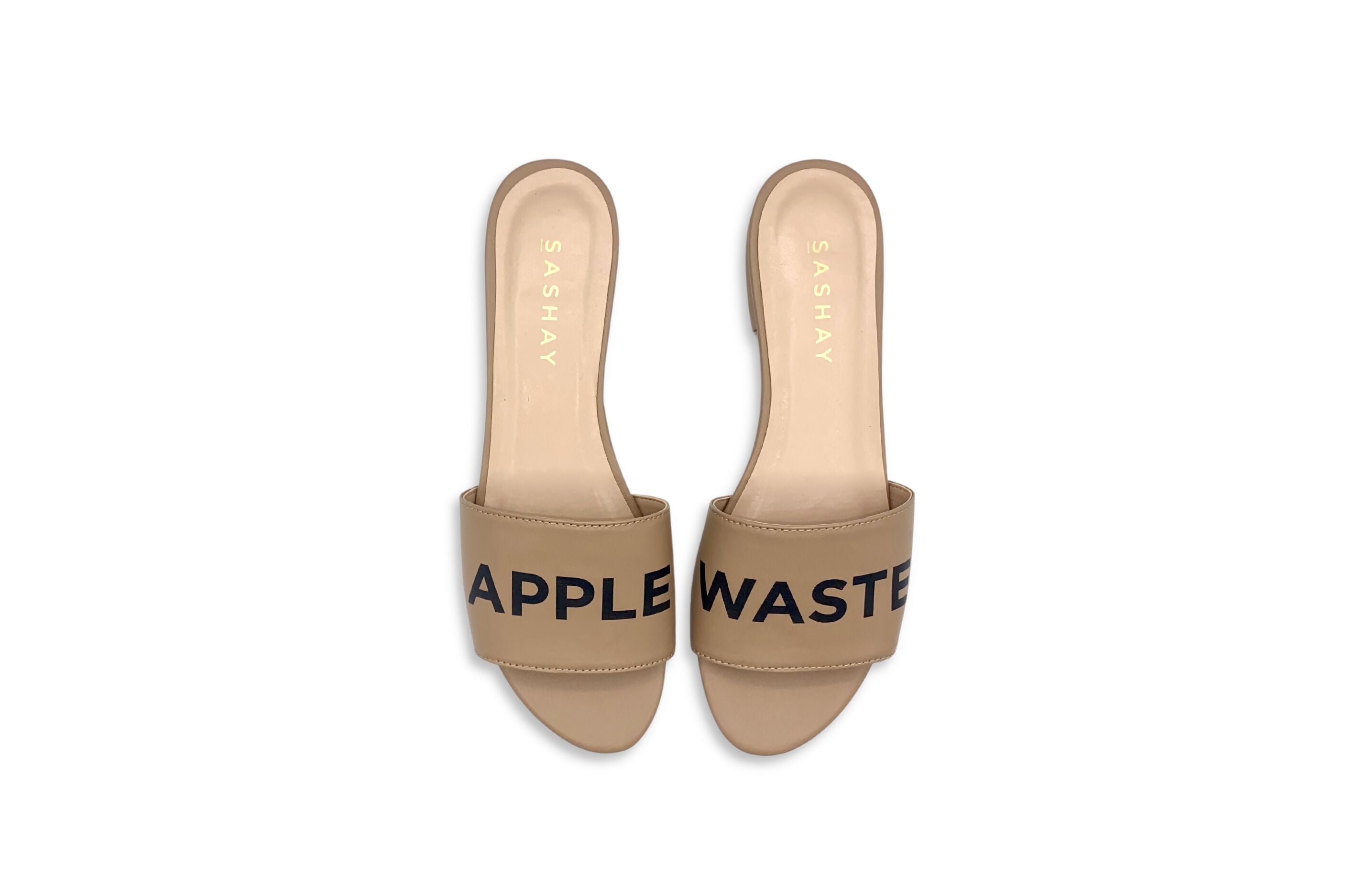 MULE APPLE WASTE Flat Sandal Apple Leather
