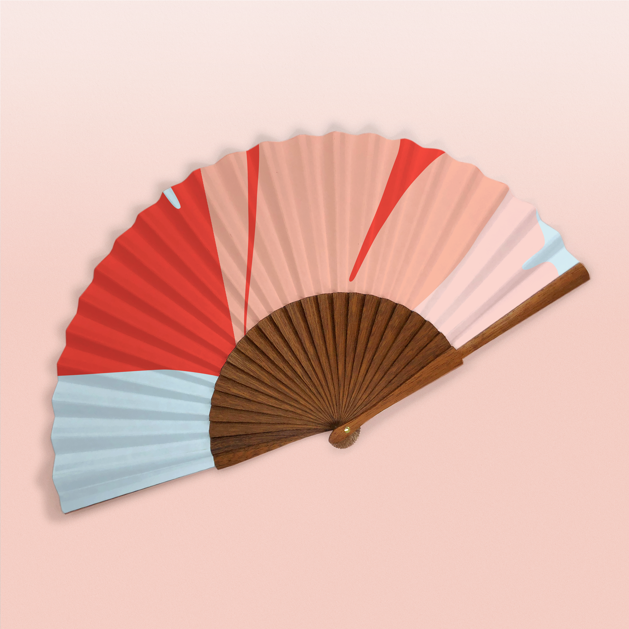 A Ginkgo Pop Valencia Handmade Fan from modern stationery brand Common Modern