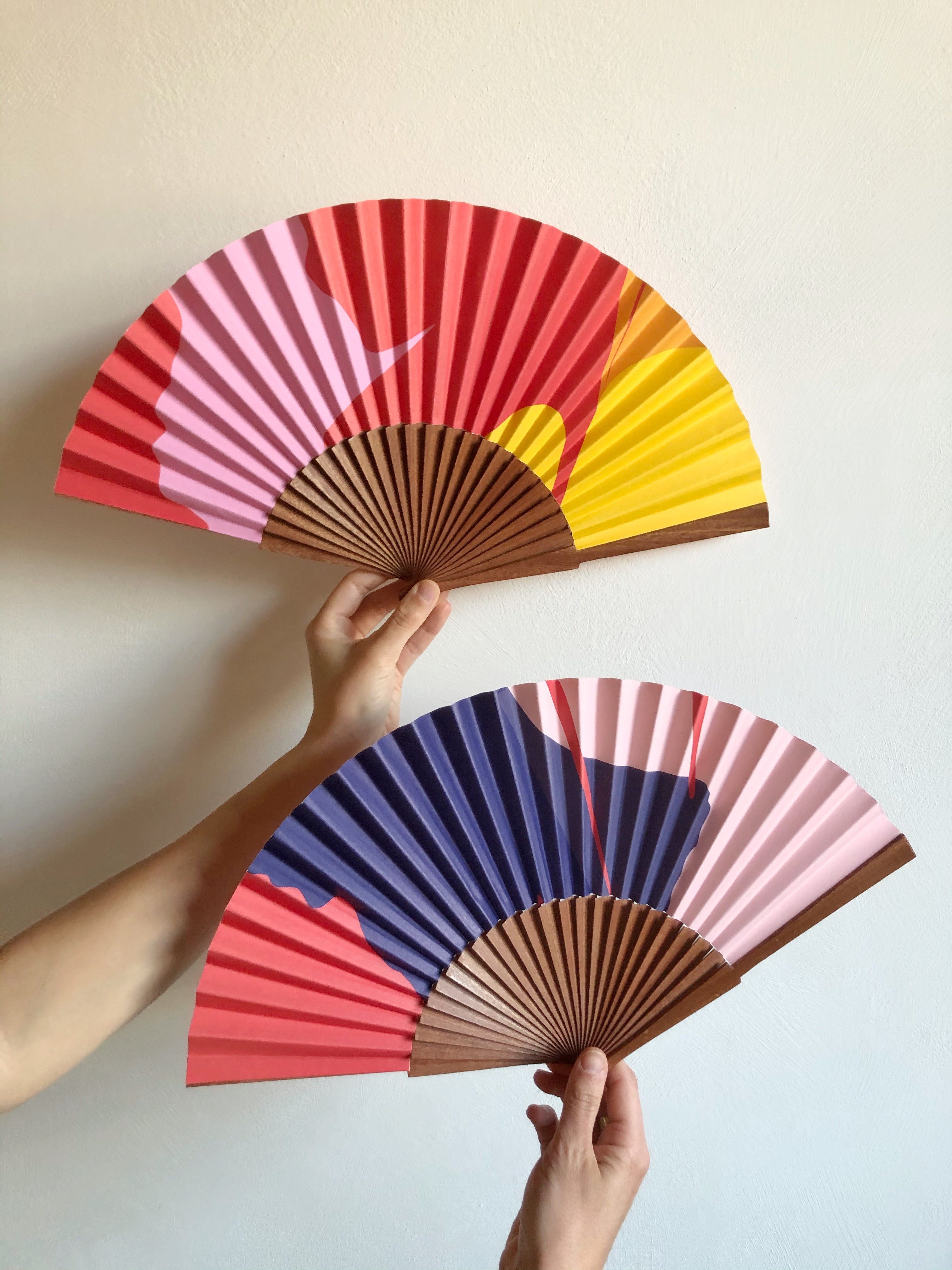 A Ginkgo Pop Sahara Handmade Fan from modern stationery brand Common Modern