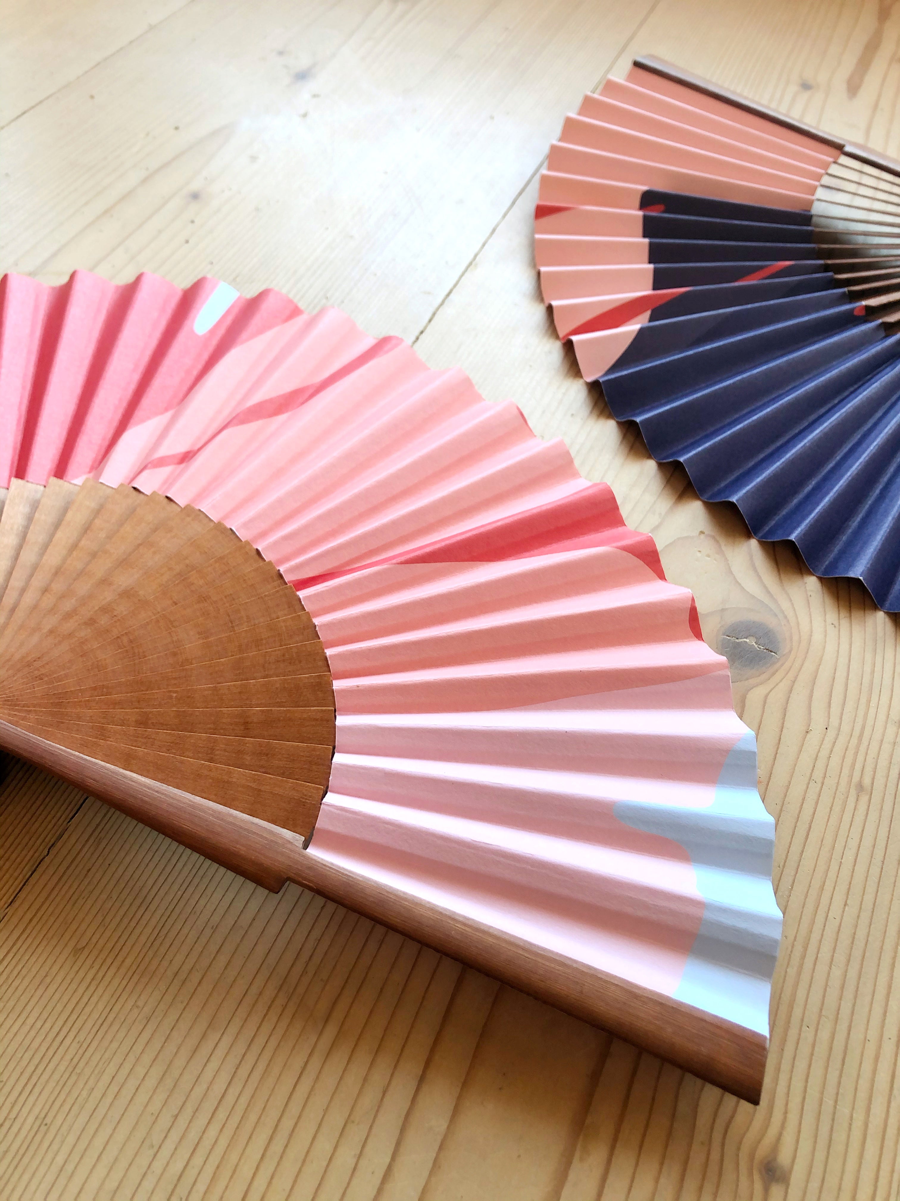 GINKGO POP Handmade Folding Paper Fan - Sahara